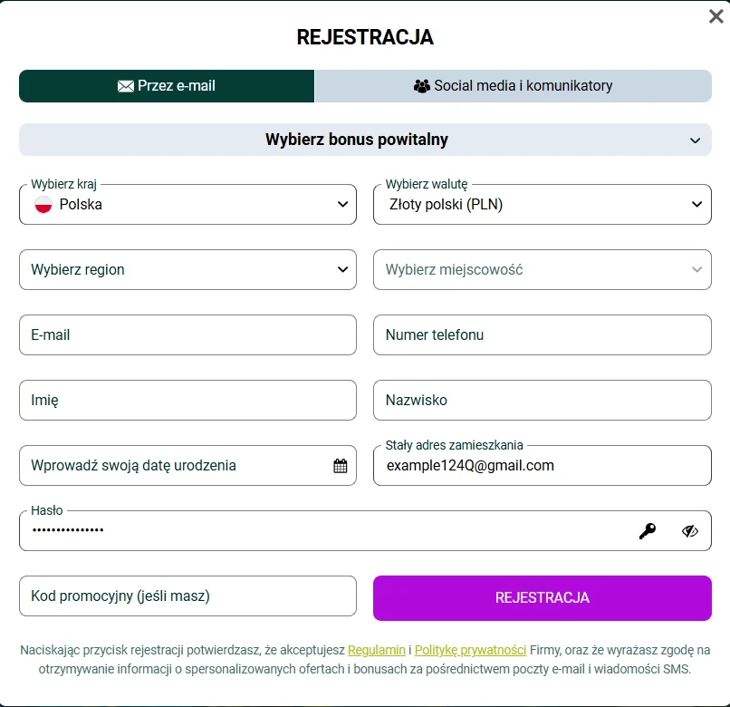 Rejestracja w Spinbetter Casino krok po kroku